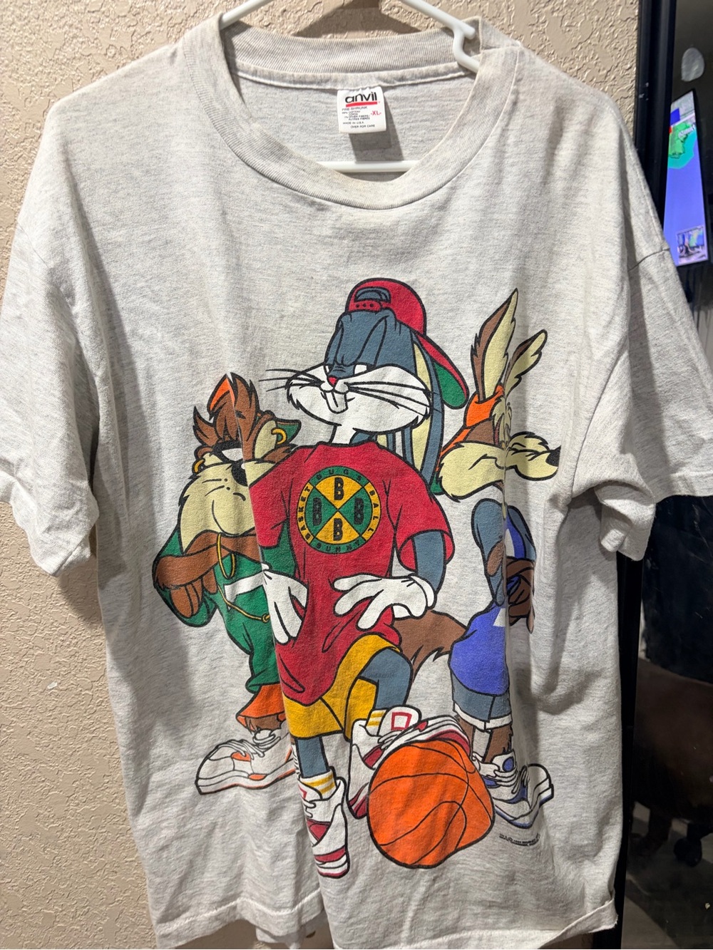 90s Anvil grey Bugs Bunny & Looney Tunes Pets Graphic T-Shirt